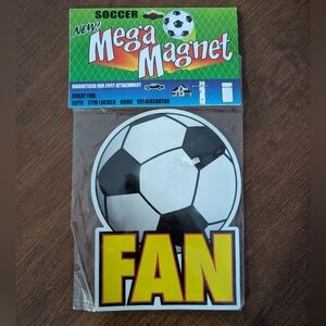 NWT Soccer Mega Magnet with FAN Text